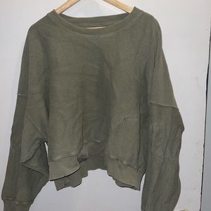 American Eagle Corded Cropped Sweatshirt